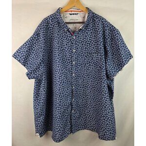 International Report Mens Shirt Size 4X Blue Floral Short Sleeve Button Down Top